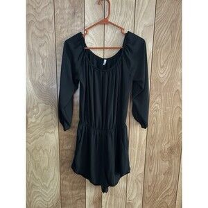 Abbeline Romper Playsuit Small Black Boho Festival Vacation